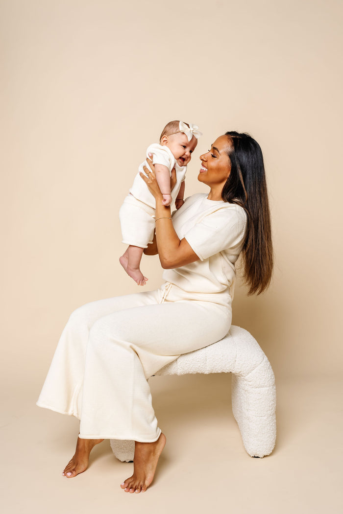 Knit Women's Wide Leg Pant - Ivory