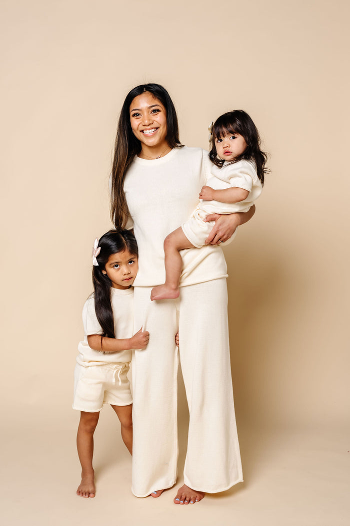Knit Women's Wide Leg Pant - Ivory