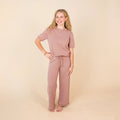 Knit Women's Wide Leg Pant - Mauve