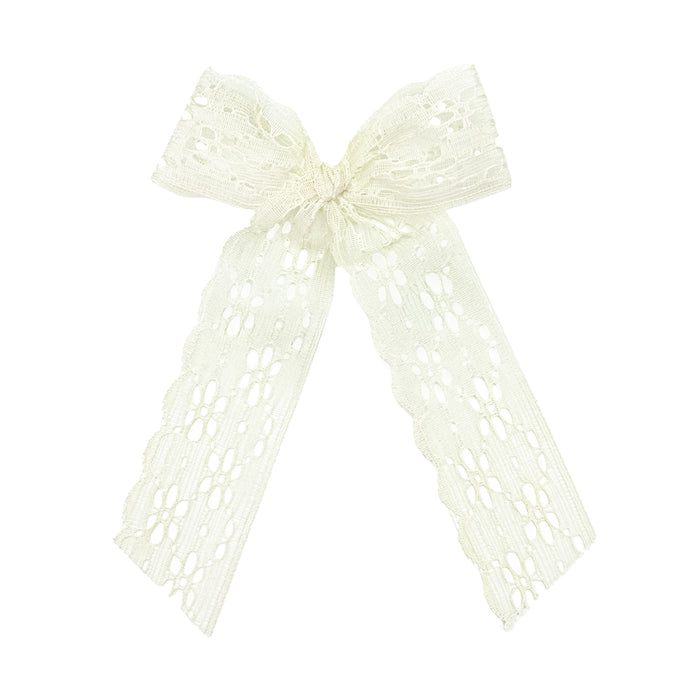 Lace Bow - Ivory Daisy Sash Clip