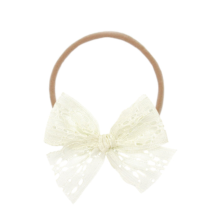 Lace Bow - Ivory Daisy