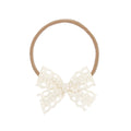 Lace Bow - Latte Crochet Headband