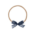 Lace Bow - Mini Navy Headband