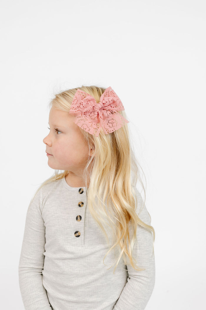 Lace Bow - Rose