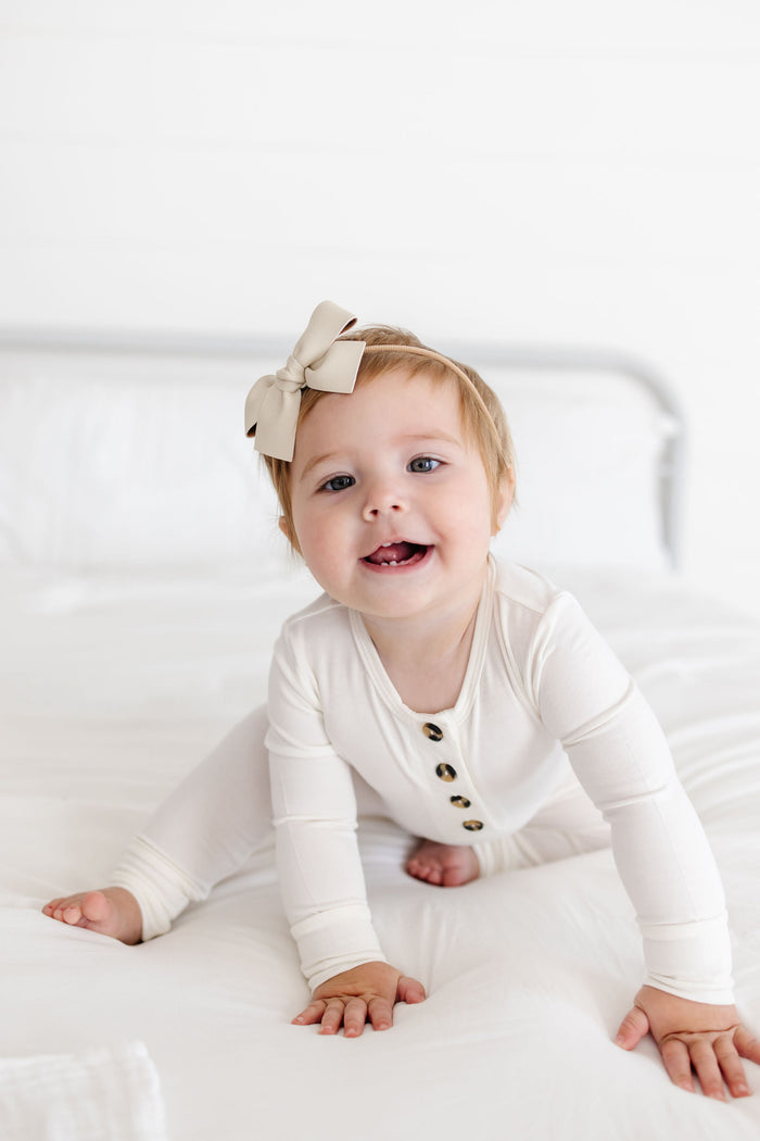 Leather - Ivory Bow