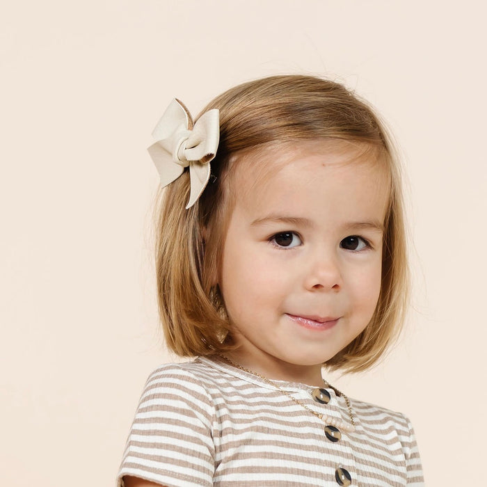 Leather - Ivory Bow