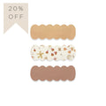 Leather 3 Pack - Terrace Scallop Snap Clips