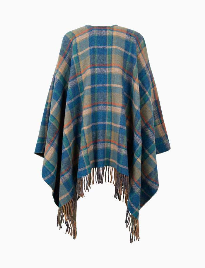 Mantella donna double face lana verde fantasia geometrica - Gallo 1927 - Official Online Shop