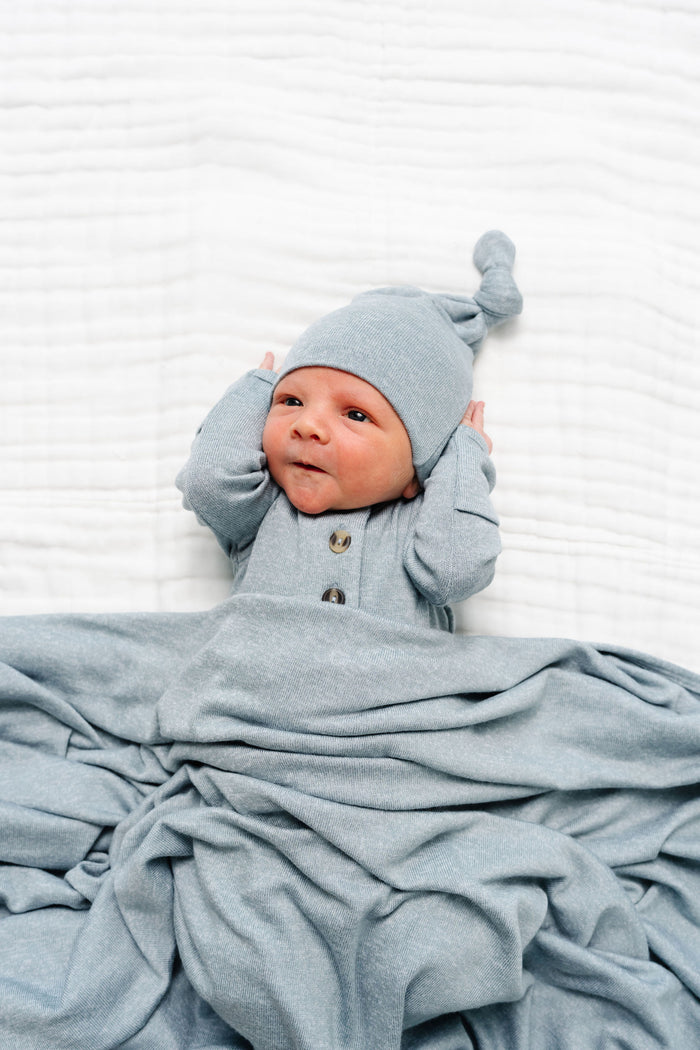 Miller Plush Knit Newborn Hat Bundle (Top + Bottom)