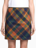 Minigonna a trapezio donna blu tartan colorato