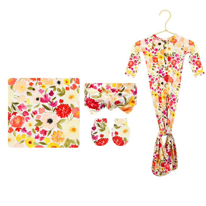 Nora Newborn Headband Bundle + Knotted Gown