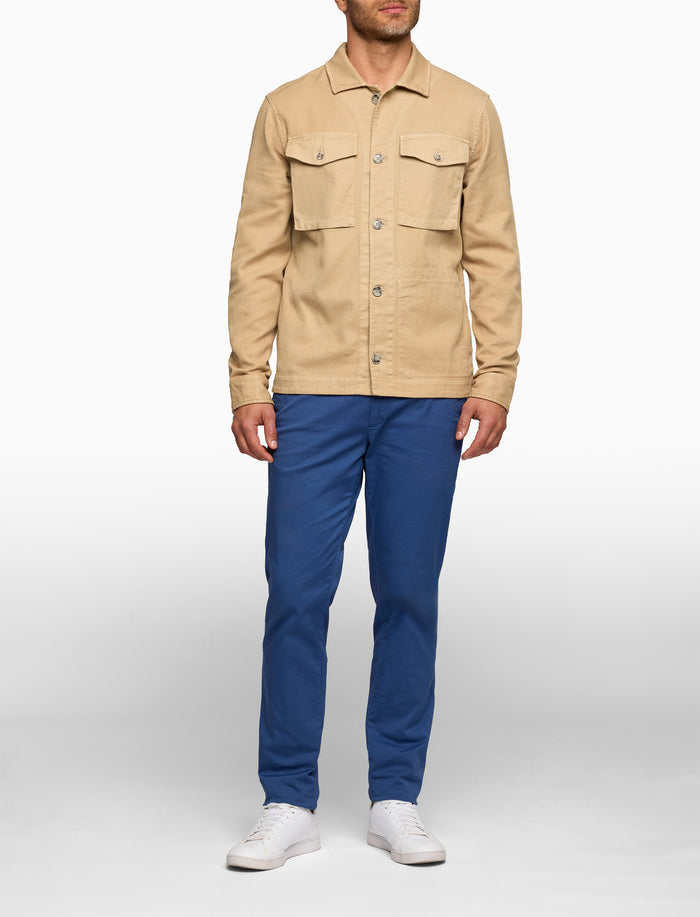 Overshirt unisex cotone tinto capo tinta unita beige - Gallo 1927 - Official Online Shop