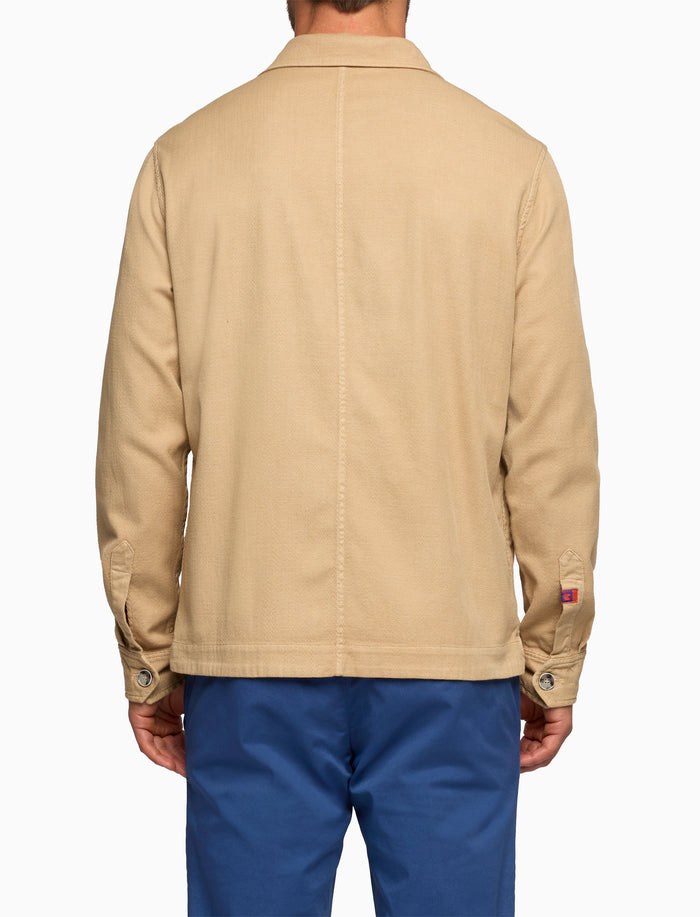 Overshirt unisex cotone tinto capo tinta unita beige - Gallo 1927 - Official Online Shop