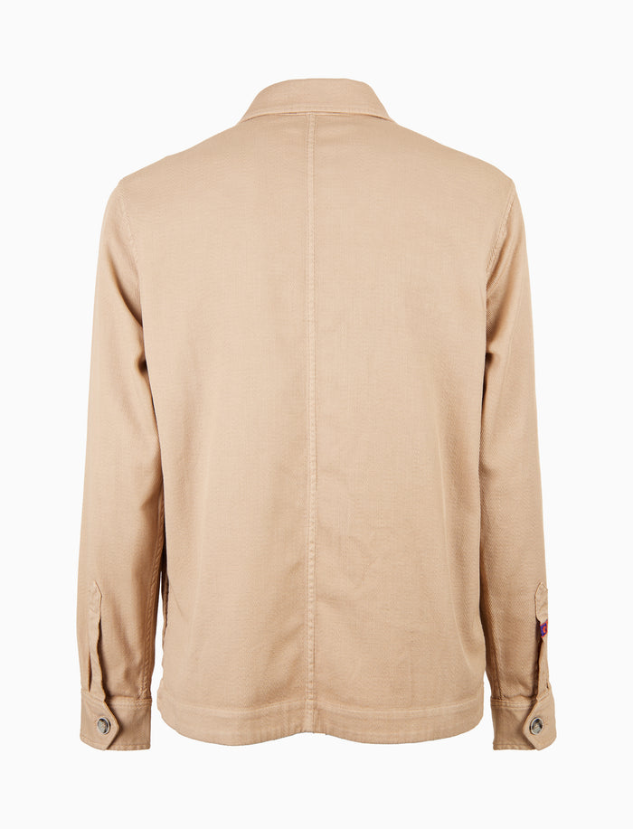 Overshirt unisex cotone tinto capo tinta unita beige - Gallo 1927 - Official Online Shop