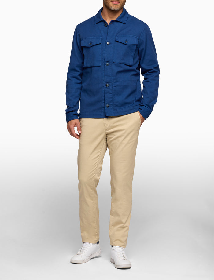 Overshirt unisex cotone tinto capo tinta unita blu - Gallo 1927 - Official Online Shop