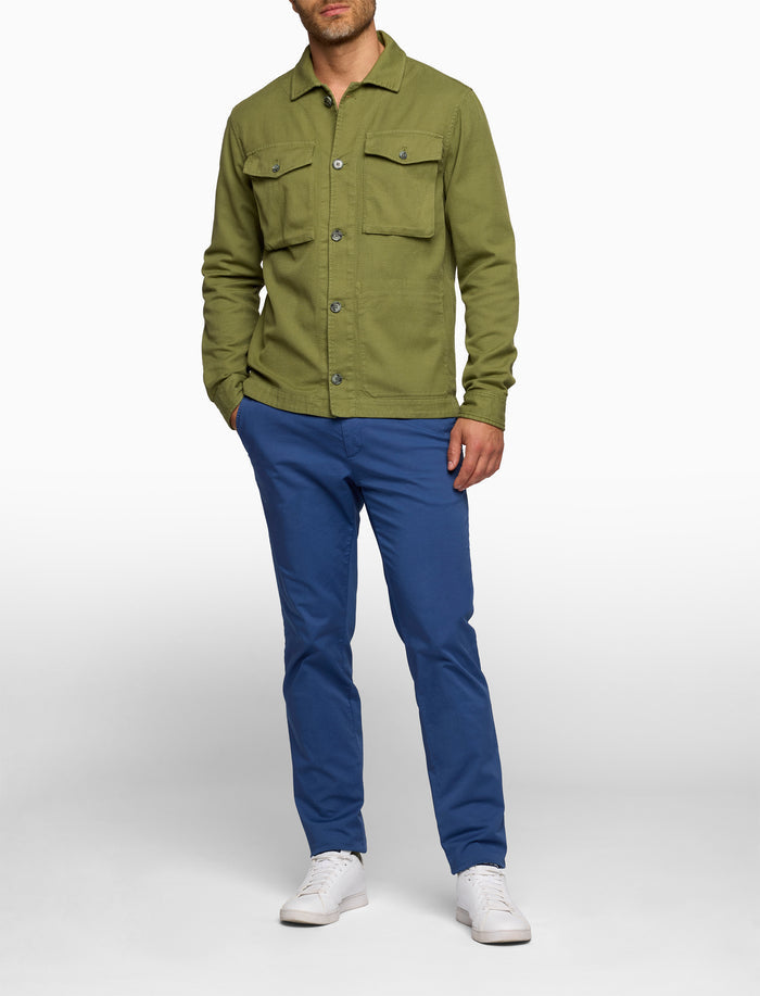 Overshirt unisex cotone tinto capo tinta unita verde - Gallo 1927 - Official Online Shop