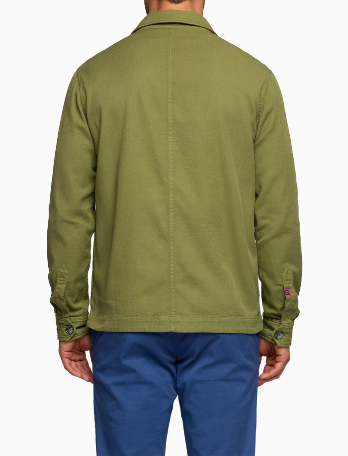 Overshirt unisex cotone tinto capo tinta unita verde - Gallo 1927 - Official Online Shop