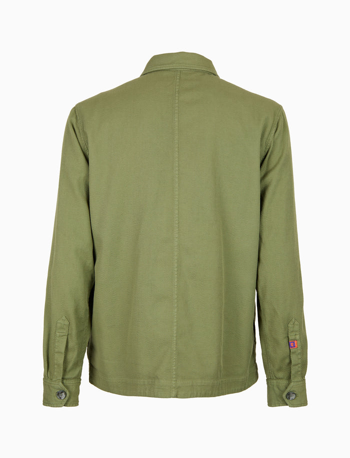 Overshirt unisex cotone tinto capo tinta unita verde - Gallo 1927 - Official Online Shop