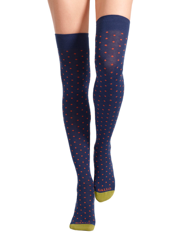 Parigina donna cotone blu fantasia pois - Gallo 1927 - Official Online Shop