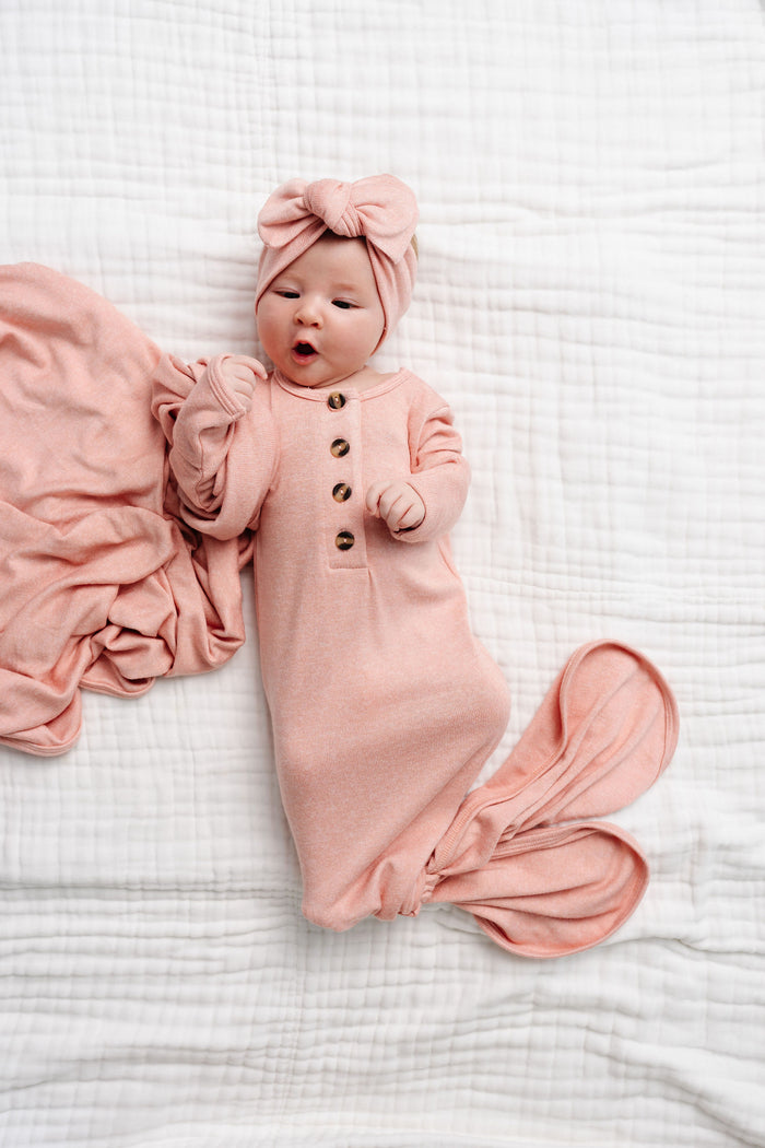 Piper Plush Knit Newborn Headband Bundle (Gown)