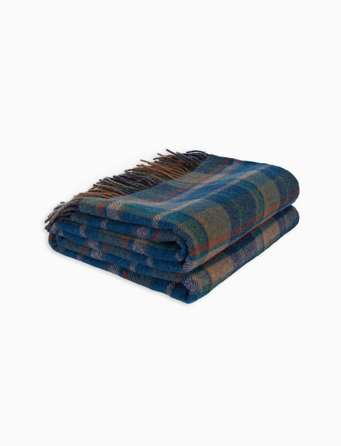 Plaid unisex double face lana verde fantasia geometrica - Gallo 1927 - Official Online Shop