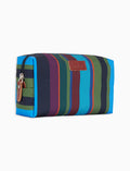 Pochette bauletto unisex righe multicolor blu