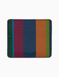 Porta carta di credito unisex in pelle martellata blu righe multicolor - Gallo 1927 - Official Online Shop