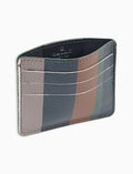 Porta carta di credito unisex in pelle martellata grey righe multicolor