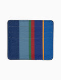 Porta carta di credito unisex in pelle martellata righe multicolor blu - Gallo 1927 - Official Online Shop