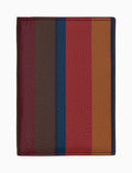 Porta passaporto unisex in pelle martellata bordò righe multicolor - Gallo 1927 - Official Online Shop
