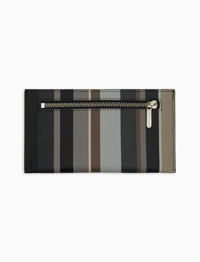 Portafoglio piatto unisex pelle nera righe multicolor - Gallo 1927 - Official Online Shop