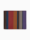 Portafoglio uomo in pelle martellata bordò righe multicolor - Gallo 1927 - Official Online Shop