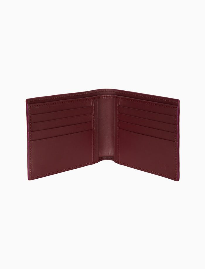 Portafoglio uomo in pelle martellata bordò righe multicolor - Gallo 1927 - Official Online Shop