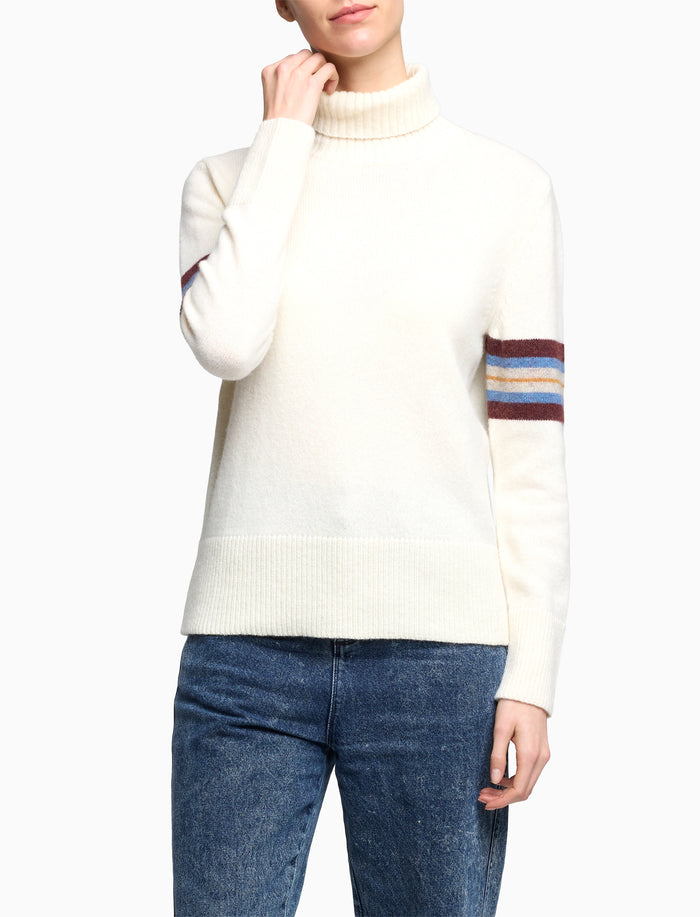 Pull dolcevita donna lana bianco tinta unita