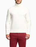 Pull dolcevita uomo lana bianco tinta unita