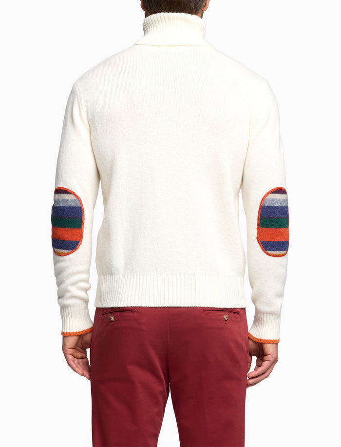Pull dolcevita uomo lana bianco tinta unita