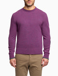 Pull girocollo uomo lana viola tinta unita