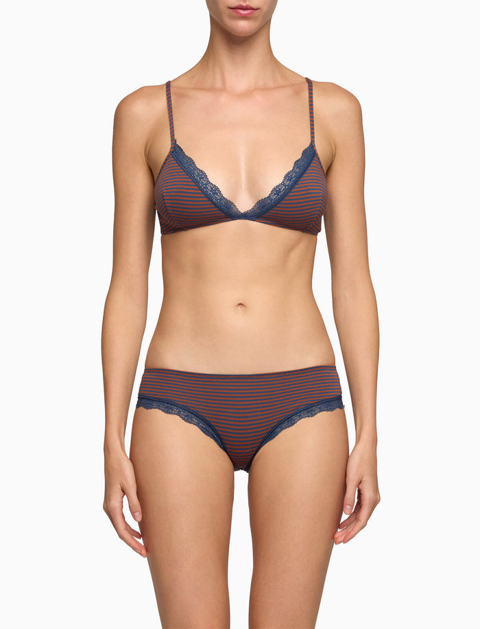 Reggiseno a triangolo donna cotone blu righe windsor - Gallo 1927 - Official Online Shop