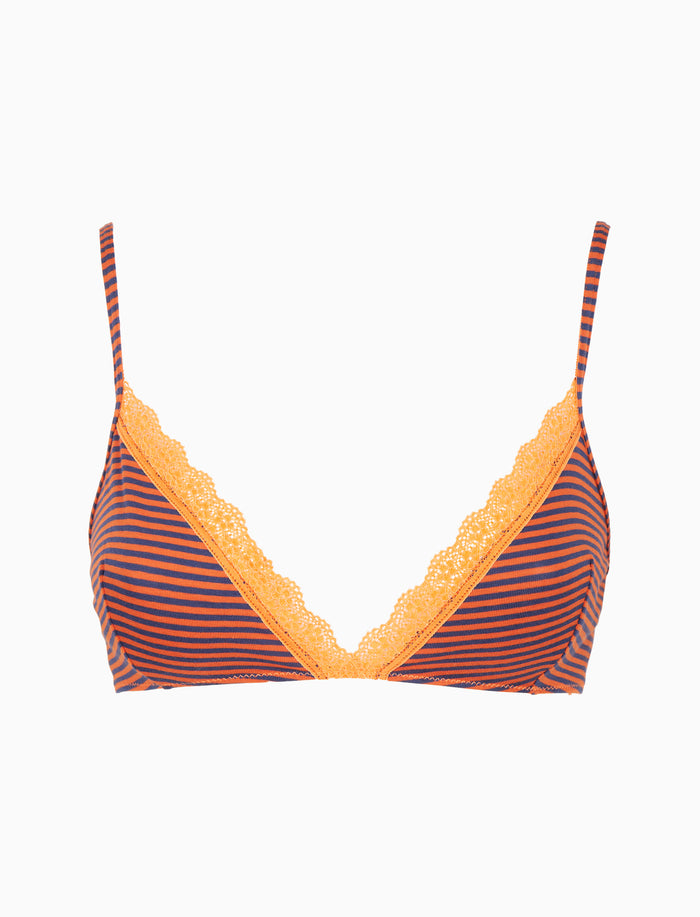 Reggiseno a triangolo donna cotone blu righe windsor