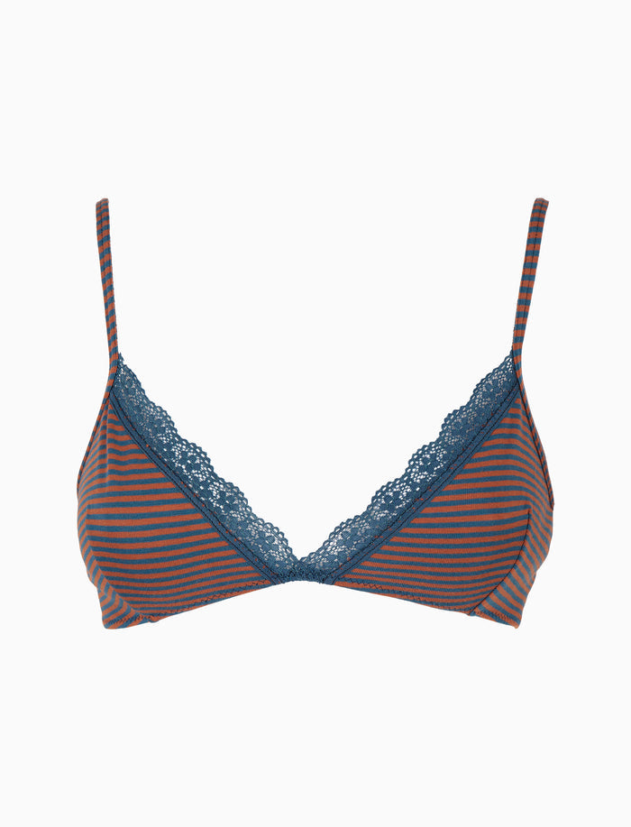 Reggiseno a triangolo donna cotone blu righe windsor - Gallo 1927 - Official Online Shop
