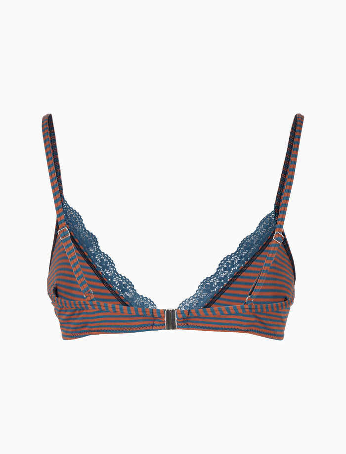 Reggiseno a triangolo donna cotone blu righe windsor - Gallo 1927 - Official Online Shop