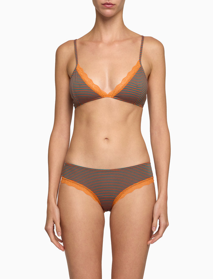 Reggiseno a triangolo donna cotone verde righe windsor - Gallo 1927 - Official Online Shop