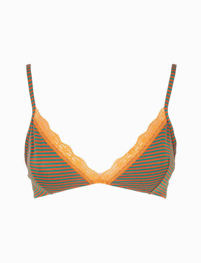 Reggiseno a triangolo donna cotone verde righe windsor - Gallo 1927 - Official Online Shop