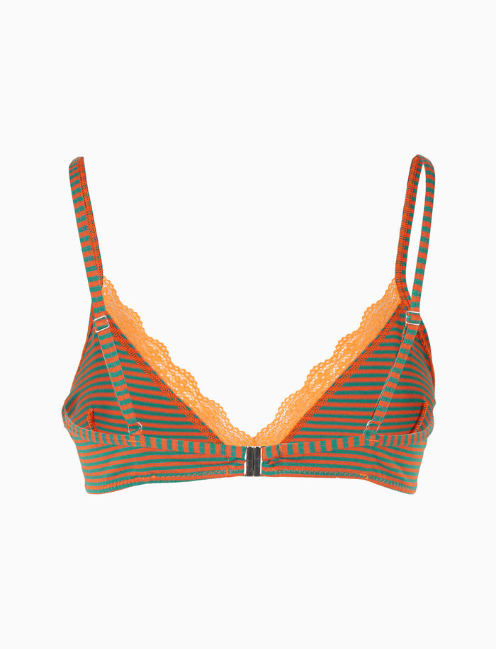 Reggiseno a triangolo donna cotone verde righe windsor - Gallo 1927 - Official Online Shop