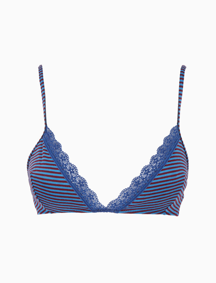 Reggiseno a triangolo donna cotone viola righe windsor