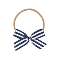 Ribbon Bow - Nautical Blue Headband