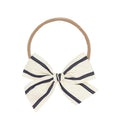 Ribbon Bow - Navy Stripe