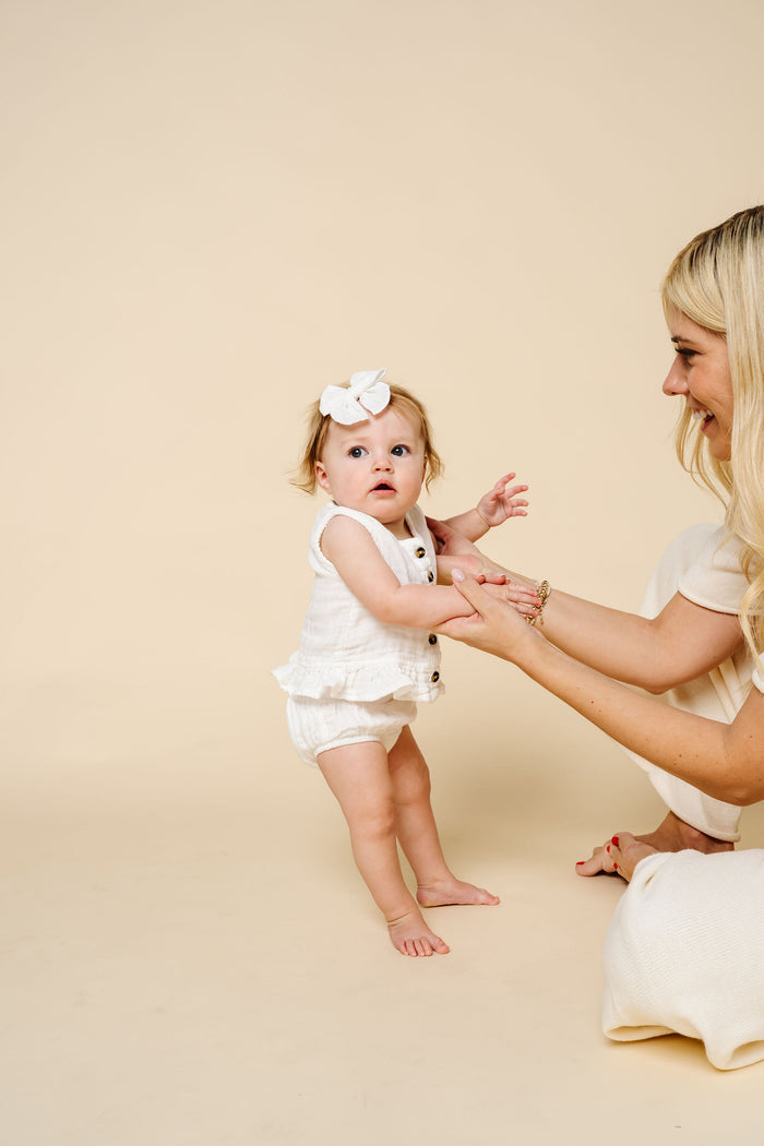 Ruffle Tank + Bloomer Set - White