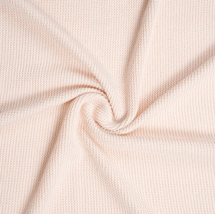 Ruffled Edge Knit Baby Blanket in Beige