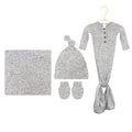 Sam Plush Knit Newborn Hat Bundle + Knotted Gown